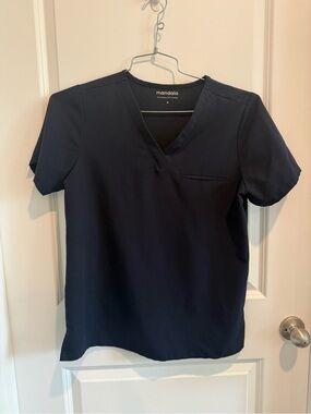 Mandala Women's V-Neck Short Sleeve Top - Midnight Navy